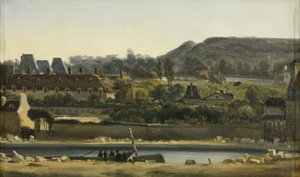A Saint Louis Kórház és a Buttes-Chaumont, Párizs, 1830 körül (olaj, vászon) alkotó: Hippolyte Adam