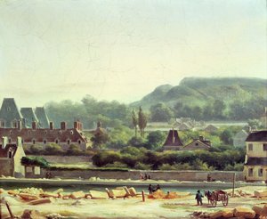A Hopital Saint-Louis és a Buttes-Chaumont 1830-ban alkotó: Hippolyte Adam