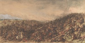 Waterloo csatajelenet, 1815-66.