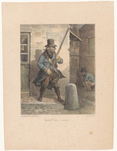 Katonai tizedest hív, aki az utcán intézi a dolgát caporal! Venez reconnaître (cím a tárgyon) Litográfiai vázlatok (sorozat címe) Croquis lithographiques (sorozat címe)