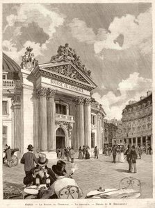 A párizsi tőzsde 1889-ben. M. Berteault rajza alkotó: Hippolyte Berteaux