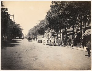 Omnibusz egy párizsi körúton, 1890 körül (f/w fotó) alkotó: Hippolyte Blancard