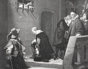Lord Strafford a kivégzés felé vezető úton, A.H. Payne metszete alkotó: Hippolyte Delaroche