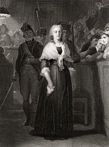 Marie Antoinette a Forradalmi Törvényszék előtt, 1793. október 14., vésette William French (kb. 1815-98) alkotó: Hippolyte Delaroche