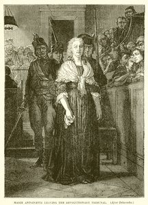 Marie Antoinette elhagyja a forradalmi törvényszéket alkotó: Hippolyte Delaroche