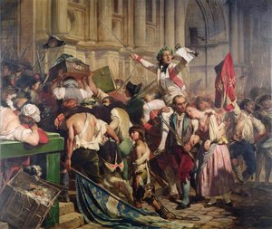 A Bastille hódítói a Hotel de Ville előtt 1789-ben, 1839-ben