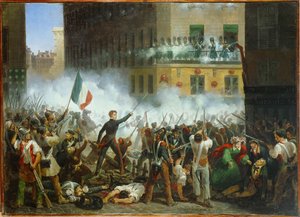 Csata a Rohan utcában ... (olaj, vászon) alkotó: Hippolyte Lecomte