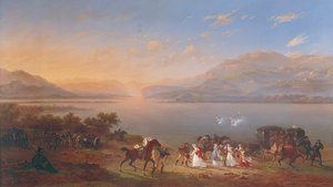 Josephine császárné (1763-1814) meglátogatni Napóleont (1769-1821) Olaszországban, a Garda-tó partján
