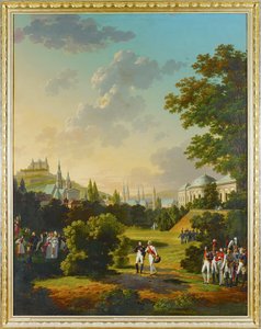 I. Napóleon és Ferdinánd József nagyherceg találkozója a németországi Würzburgban ... alkotó: Hippolyte Lecomte
