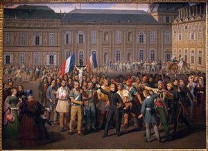 A feszületet hordozó politechnikusok február 24-én mentették ki a Tuileriák kápolnájából. alkotó: Hippolyte Lecomte