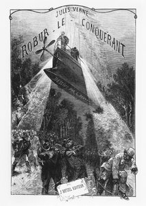 Jules Verne (1828-1905) „Robur le Conquerant” című művének frontképe, Párizs, Hetzel, 1886