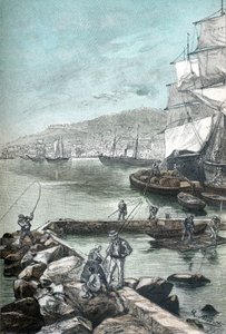 Kromatipográfiás illusztráció Jules Verne "Clovis Dardentor"-hoz, L. Benett metszet a Hetzel 1896-os kiadáshoz (metszet) alkotó: Hippolyte Leon Benett