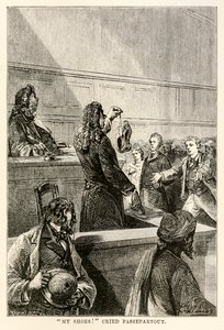 A cipőm!, kiáltotta Passepartout, Jules Verne (1828-1905) a világ körül nyolcvan nap alatt, metszett: Adolphe François Pannemaker (1822-1900), 1873