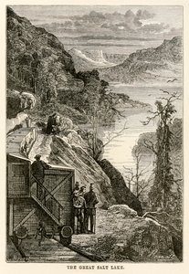 A Nagy Sóstó, Nyolcvan nap alatt a világ körül, Jules Verne (1828-1905) Prévost metszete, 1873