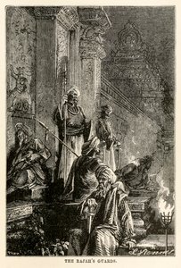 A Rajahs Guard, Jules Verne (1828-1905) a világ körül nyolcvan nap alatt című művéből, Adolphe François Pannemaker (1822-1900) metszetéből, 1873 alkotó: Hippolyte Leon after Benett