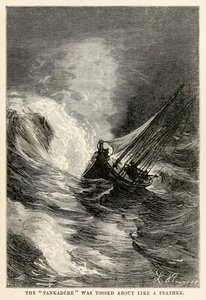 A Tankadere-t mint egy tollat dobálták, Jules Verne (1828-1905) Nyolcvan nap alatt a világ körül című művéből, Adolphe François Pannemaker (1822-1900) metszetéből, 1873