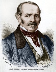 Allan Kardec (1804-1869) valódi neve Hippolyte Leon Denisart-Rivail, a spiritualizmus feltalálója Franciaországban, metszet Leymarie fotója után alkotó: Hippolyte Leymarie