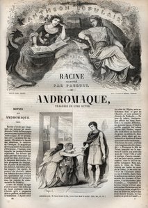 Andromaque tragédia öt felvonásban – metszet a „Jean Racine életműveibe” Pauquet illusztrálta és Emile de La Bedolliere közleménye – 1851