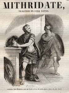 Mithridate tragédiája öt felvonásban Jean Racine-tól – metszet a „Jean Racine életműveibe” Pauquet illusztrálta és Emile de La Bedolliere közleménye – 1851