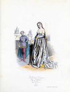 Nemes nő teljes ruhában alkotó: Hippolyte Louis and Polydore Pauquet