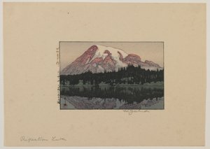 Reflection Lake a Mount Rainier-n, Showa-korszak alkotó: Hiroshi Yoshida