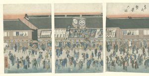 Tevékenység a keleti fővárosban Toto hanei no zu (cím a tárgyon) alkotó: Hiroshige (I) , Utagawa