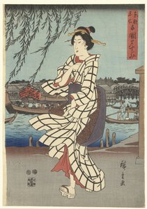 Híres helyek a keleti fővárosban: Élvezze az esti szellőt a Ryogoku hídnál Toto meisho Ryogoku no yusuzumi (cím a tárgyon)