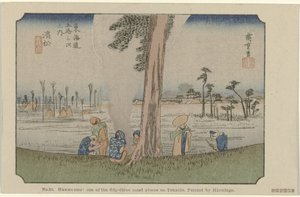 Hamamatsu No. 30. Hawawatsu: az ötvenhárom ismert hely egyike Tokaidón, Hiroshige festette De Tôkaidô van Hiroshige (sorozat címe) Hiroshige no fude Tôkaidô (sorozat címe az objektumon) alkotó: Hiroshige (I) , Utagawa