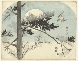 Kakukk és fenyőfa alkotó: Hiroshige (I) , Utagawa