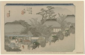 Otsu 54. sz. Otsu: az ötvenhárom jegyzett hely egyike Tokaidón, Hiroshige festette (cím a tárgyon) De Tôkaidô van Hiroshige (sorozat címe) Hiroshige no fude Tôkaidô (sorozat címe az objektumon) alkotó: Hiroshige (I) , Utagawa