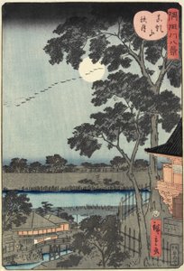 Őszi Hold a Matsuchiyama-hegy felett 1861. november