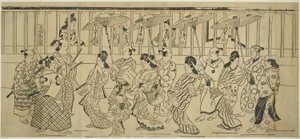 A para de of korutesan s, c. 1690 (Kérjük, nyomtassa ki; Sumizurie, Kakemono Yokoe) alkotó: Hishikawa Moronobu