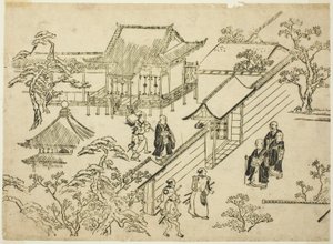 Honbo, a "Scenes of Flower-viewing at Ueno (Ueno hanami no tei)" sorozatból alkotó: Hishikawa Moronobu