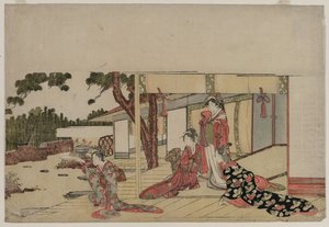 Nők a verandán alkotó: Hishikawa Sori III