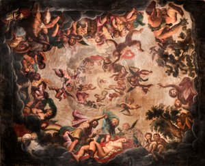 Az Elysium szoba mennyezete, Bolsover Castle, Derbyshire, 1980-c2017 alkotó: Historic England Staff Photographer