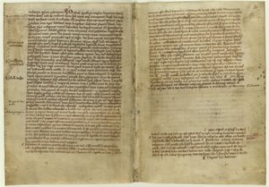 Verses beszámoló Magna Cartáról a Melrose-i apátság krónikájában, 1270-es évek