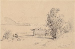 Tóparti látkép Suolijärviből alkotó: Hjalmar Munsterhjelm