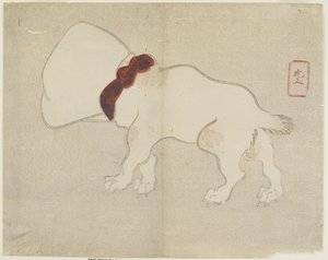 (Kutya táskával a feje fölött), c. 1830 alkotó: Hogyoku