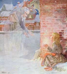 Nagymama, Ó, vigyél magaddal, a "The Little Match Girl"-ből Hans Christian Andersen (1805-75) "Fairy Stories" című könyvének 1920-as kiadásában (akvarell papíron)