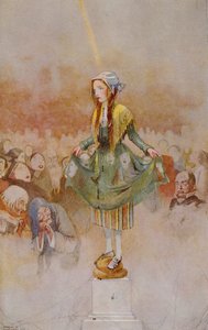 Egész teste olyan volt, mint egy kőoszlop, Hans Christian Andersen (1805–1875) „Tündérmesék” című könyvéből, 1920-ban (akvarell papíron)