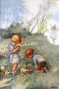 Illusztráció az „Iskola és otthon verseinek kincstárából”, M.G.Edgar és Eric Chilman (színes litó) válogatta