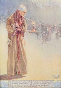 „Scrooge Regarding the Poor”, illusztráció Charles Dickens (1812-70) „A Christmas Carol” (1843) című művéhez (színes litó)