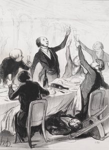 43. Toast...a mértékletességi társaságnak alkotó: Honoré Daumier