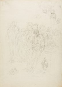 Férfiak csoportja és más vázlatok, 1857 alkotó: Honoré Daumier