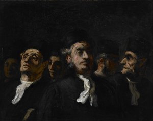 Ügyvédek találkozója alkotó: Honoré Daumier
