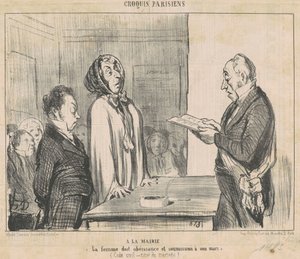 A polgármesternél... alkotó: Honoré Daumier