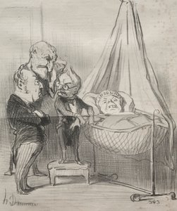 Aktualitások: Határozottan nagyon beteg!..., 1851. alkotó: Honoré Daumier