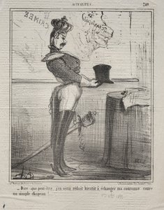 Aktualitások 249. sz.: Azt mondják, nemsokára leszokom a koronám cseréjére..., 1855. alkotó: Honoré Daumier
