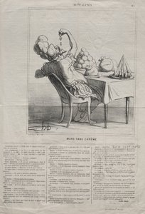 Aktualitások 43. szám: Március nagyböjt nélkül, 1869. alkotó: Honoré Daumier