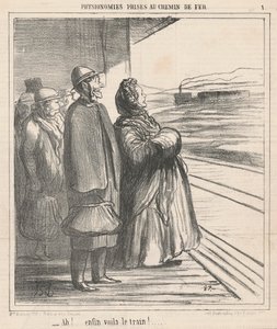 Ah! Végre itt a vonat! ... alkotó: Honoré Daumier